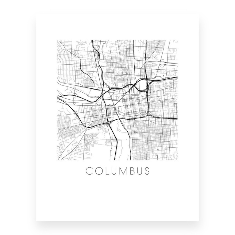 Columbus Ohio Line Art City Map